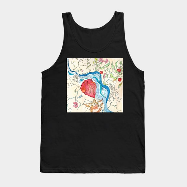 Hearts and Trees Remember the River that Fed Them Tank Top by WicketIcons